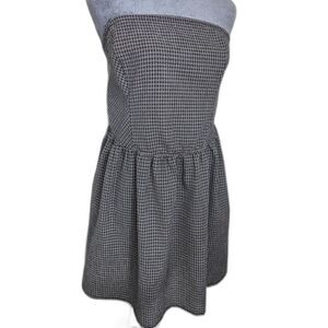 No Boundaries Smocked Checkered Dress Skirt XL Black White Stretch